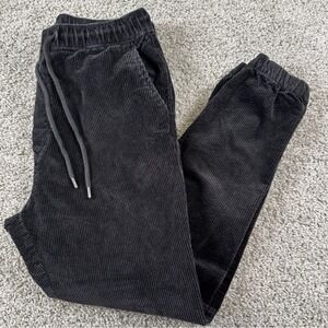 American Eagle Next Level Flex Corduroy Jogger Pants Black Drawstring Mens MT